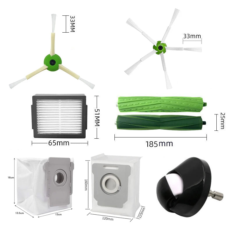Main Brush Side Brush Hepa Filter Dust Bag Universal Wheel Spare Parts For iRobot Roomba i3 i4 i6 i7 i8 E5 E6 E7 j7 Accessories Beauty World Shop