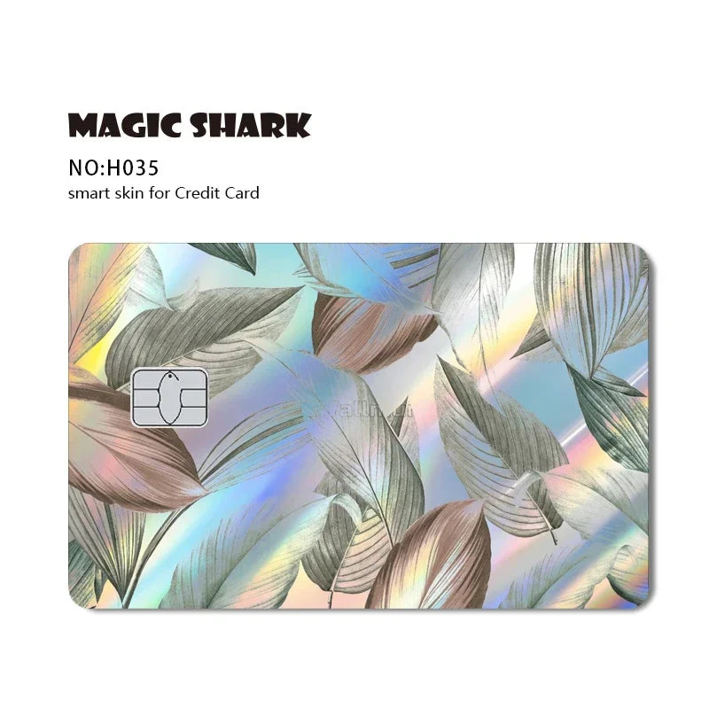 Magic Shark Skull Panda Hunter Broke Blue Eyes Dragon Laser Holographic Sticker Cover Film Skin for Credit Bank Debit Card Beauty World Shop