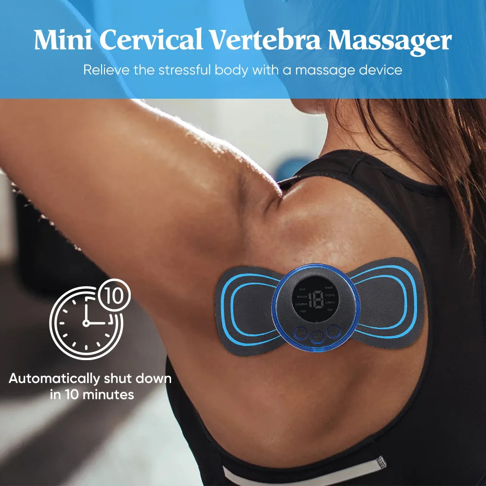 Electric Neck Massager EMS Muscle Massage Stimulator Low Frequency Instrument Back Cervical Calf Patches Pain Joints Mini Device Beauty World Shop