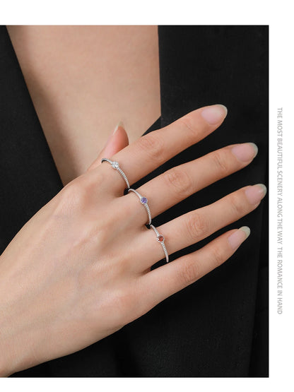 Ailmay 925 Sterling Silver Round Rainbow Zircon Rings For Women Wedding Engagement Party Colored Jewelry Beauty World Shop