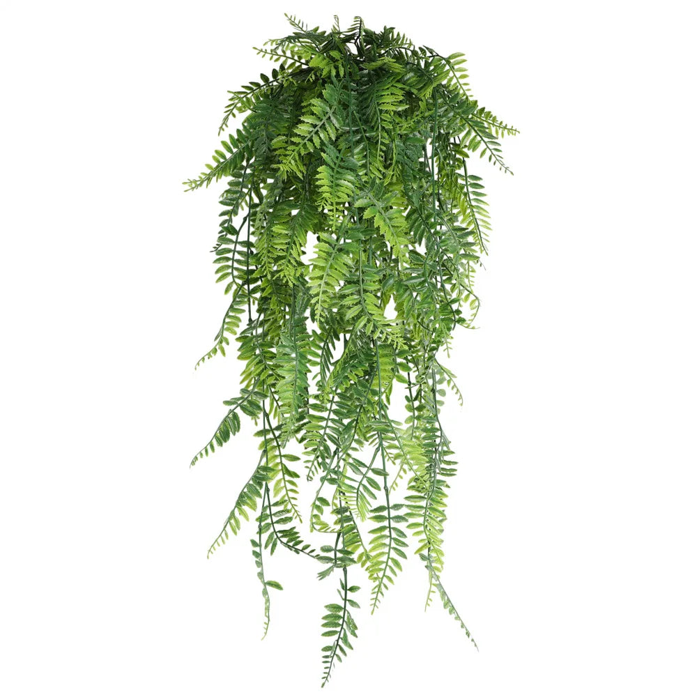 90cm Persian fern Leaves Vines Home Room Decor Hanging Artificial Plant Plastic Leaf Grass Wedding Party Wall Balcony Decoration Beauty World Shop