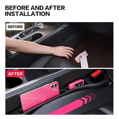 2PCS Car Seat Gap Filler Between Seats Console Organizer Seat Crevice Storage Box Bag Decoration Interior Auto Accessories Beauty World Shop