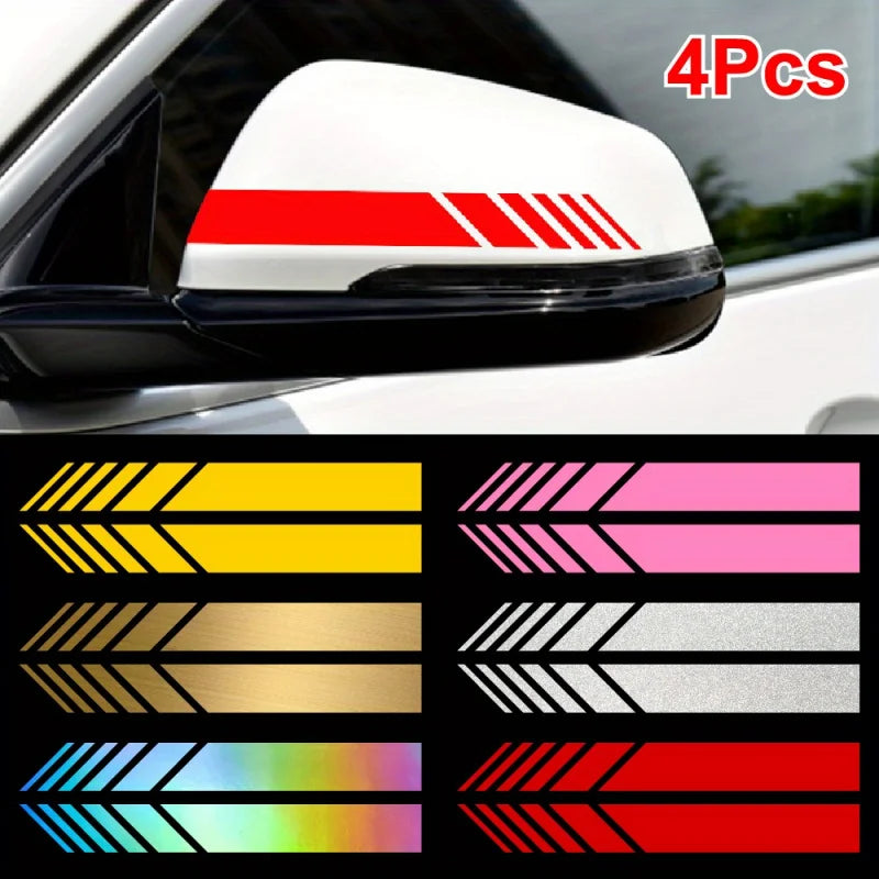 JDM Reflective Car Stickers - Classic Stripes Vinyl Decals, Self-Adhesive for Easy Install - Fit Any Car Body - Waterproof, 4pcs Beauty World Shop