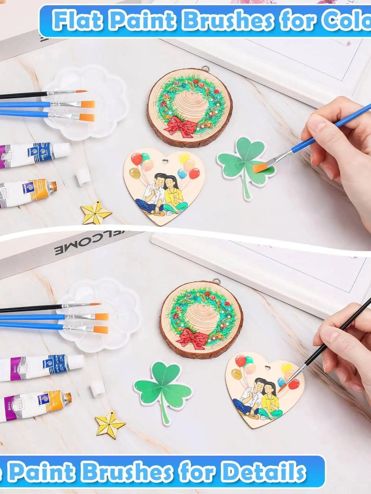 100pcs Paint Brushes Set for Kids Acrylic with Flat Round Pointed Paint Brushes Craft Watercolor Oil Painting Brushes Beauty World Shop