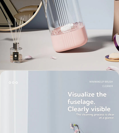 2025 New USB Electric Makeup Brush Cleaner Rechargeable Makeup Brushes Cleaning Tool Automatic Makeup Brush Cleaning Stand Devic