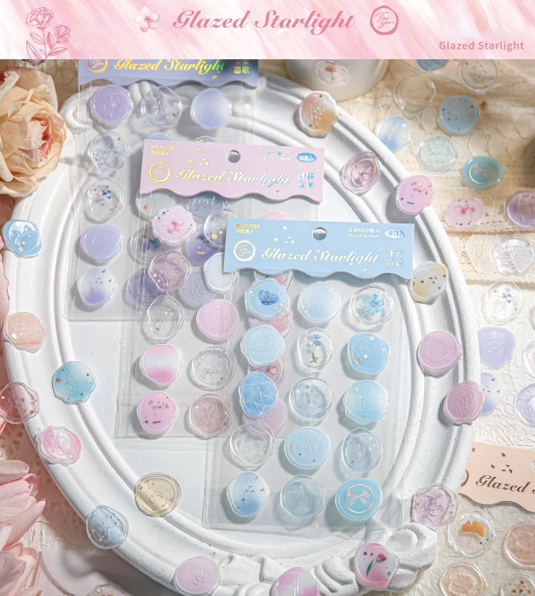 Mr.Paper 4 Style Fire Paint Seal Drip Glue Stickers Good-Looking Envelopes Sealing Paste Handbook Decoration Sticker Stationery Beauty World Shop