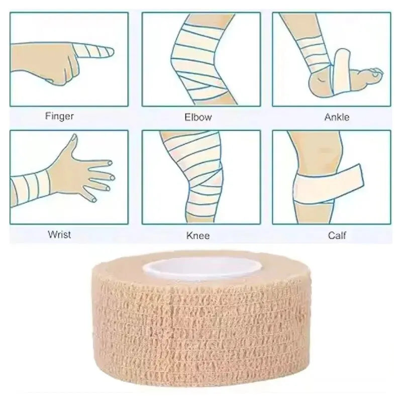Self Adherent Cohesive Bandage Wrap Stretch Non Woven Self Adhesive Tape - Skin Colour Athletic Elastic Bandage Beauty World Shop