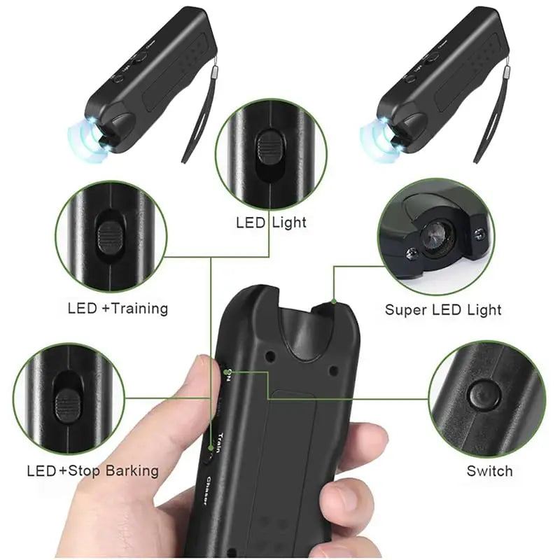 Dog Ultrasonic Repeller Pet Training Device Outdoor Deterrent Chaser Portable Anti-barking Device with LED to Repel Cats & Dogs Beauty World Shop