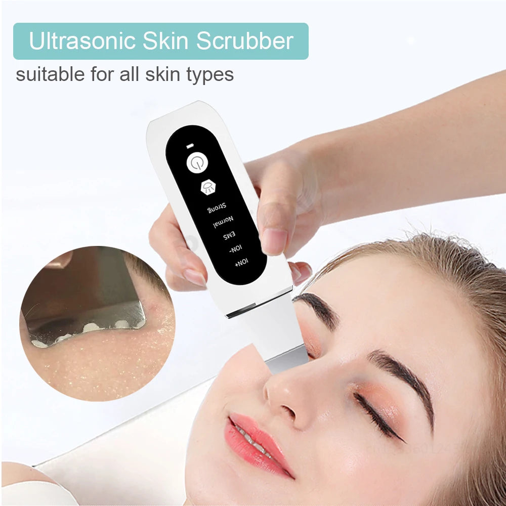 Ultrasonic Skin Scrubber Facial Peeling Face Scrubber Blackhead Remover Ance Pore Deep Facial Cleaning Spatula Facial Cleanser Beauty World Shop