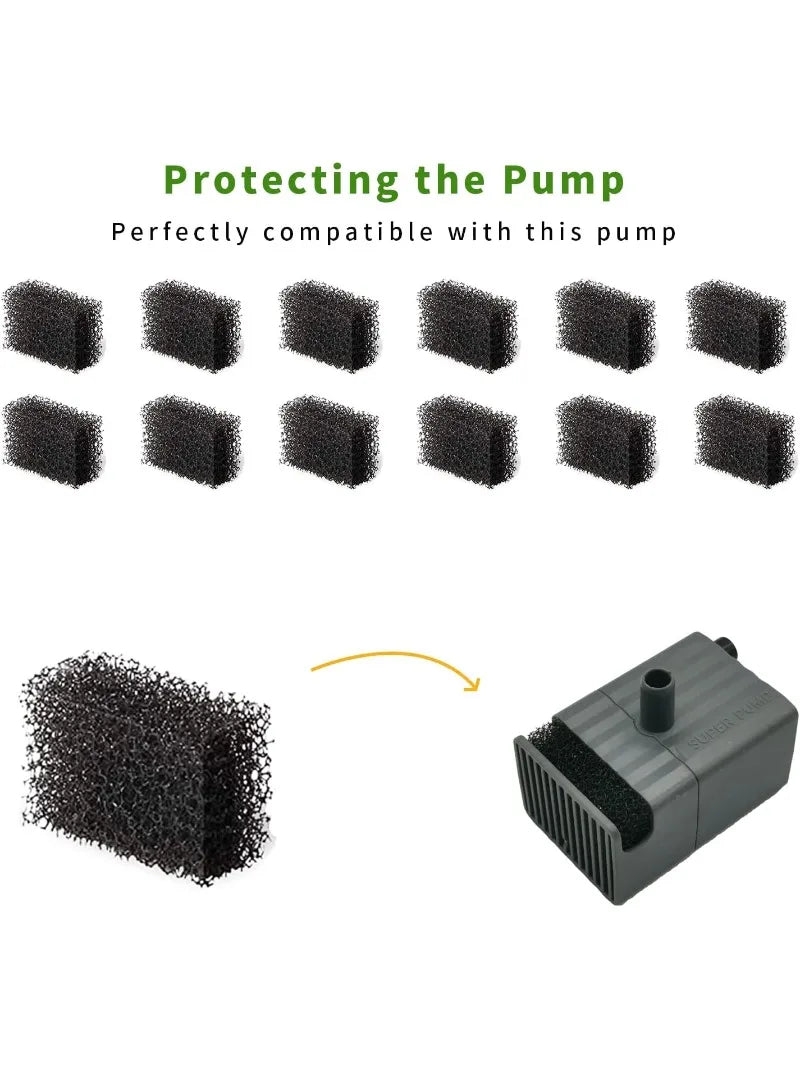 12 Pack Cat Water Fountain Sponge Filters, Replacement Foam Filters for 67oz/2L Pet Fountain 65oz/1.85L Dog Drinking Fountain