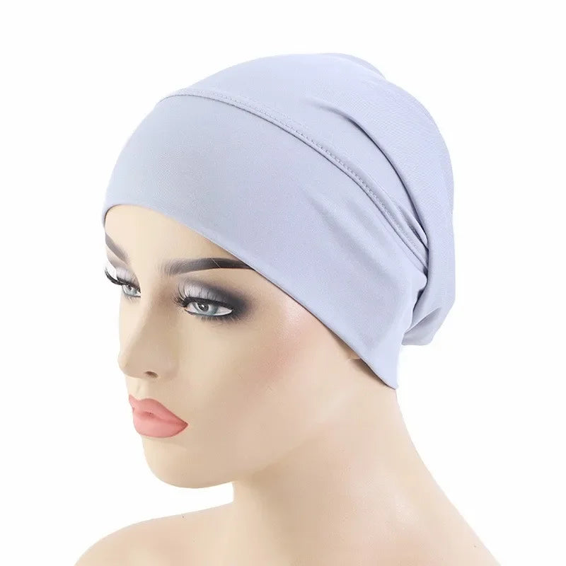 2020 soft modal inner Hijab Caps Muslim stretch Turban cap Islamic Underscarf Bonnet hat female headband tube cap turbante mujer Beauty World Shop