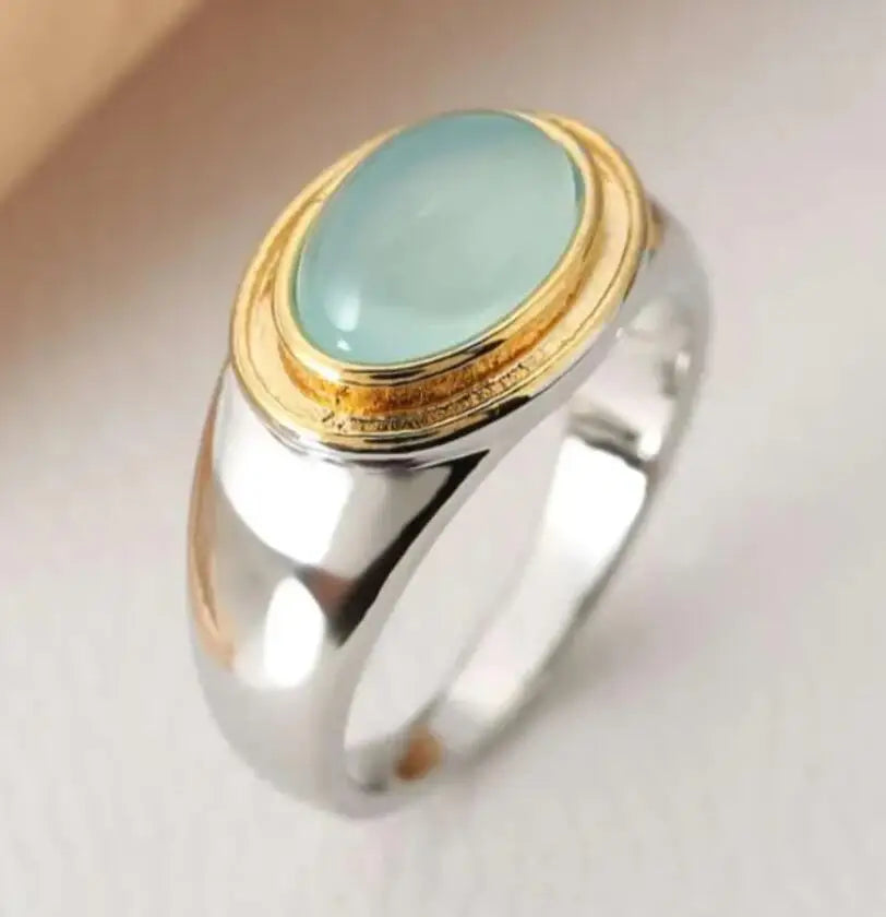 Fashion Sliver Color Green Color Oval Zircon Simple Rings For Women Birthday Gift Accessories Custom Jewelry Beauty World Shop