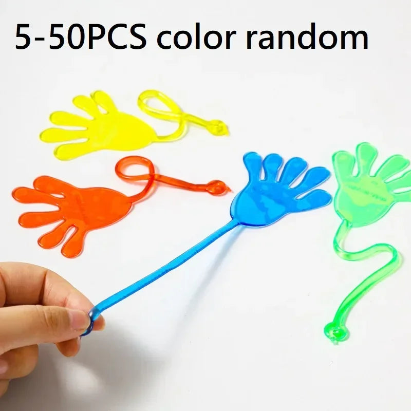 Funny Sticky Hands Toy 5-50 Pcs Elastic Slap Palm Squishy Kids Party Favors Novelty Gift Supplies for Children Beauty Fashion