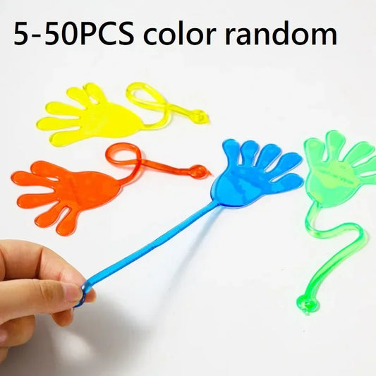 Funny Sticky Hands Toy 5-50 Pcs Elastic Slap Palm Squishy Kids Party Favors Novelty Gift Supplies for Children Beauty Fashion