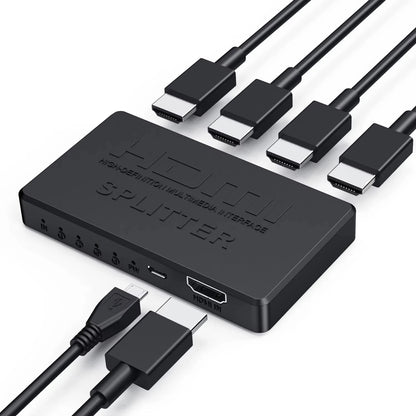 4K 2K HDMI Splitter 1 in 4 out 4x1 HDMI Switch HDMI-compatible Adapter HDTV 1080P Video Switcher for Xbox PS4 DVD HDTV PC Laptop Beauty World Shop