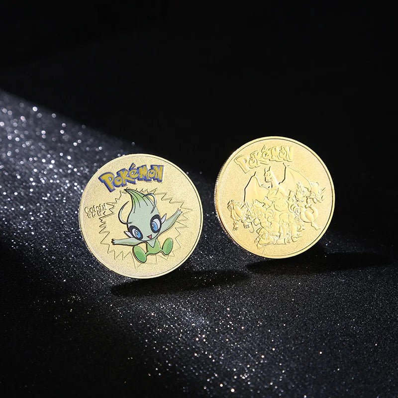 Pokemon commemorative Coin Metal Coins Anime Commemorative Coin Charizard Pikachu Golden Pokemon Cards Round Metal Coin Toy Gift Beauty World Shop