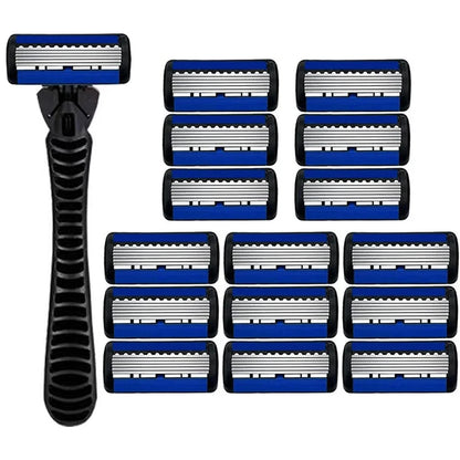 Razor Classic 6 Layer Safety Razor for Mens Shaving&Womens Hair Removal Shaving Blades Manual Shaver Beauty World Shop