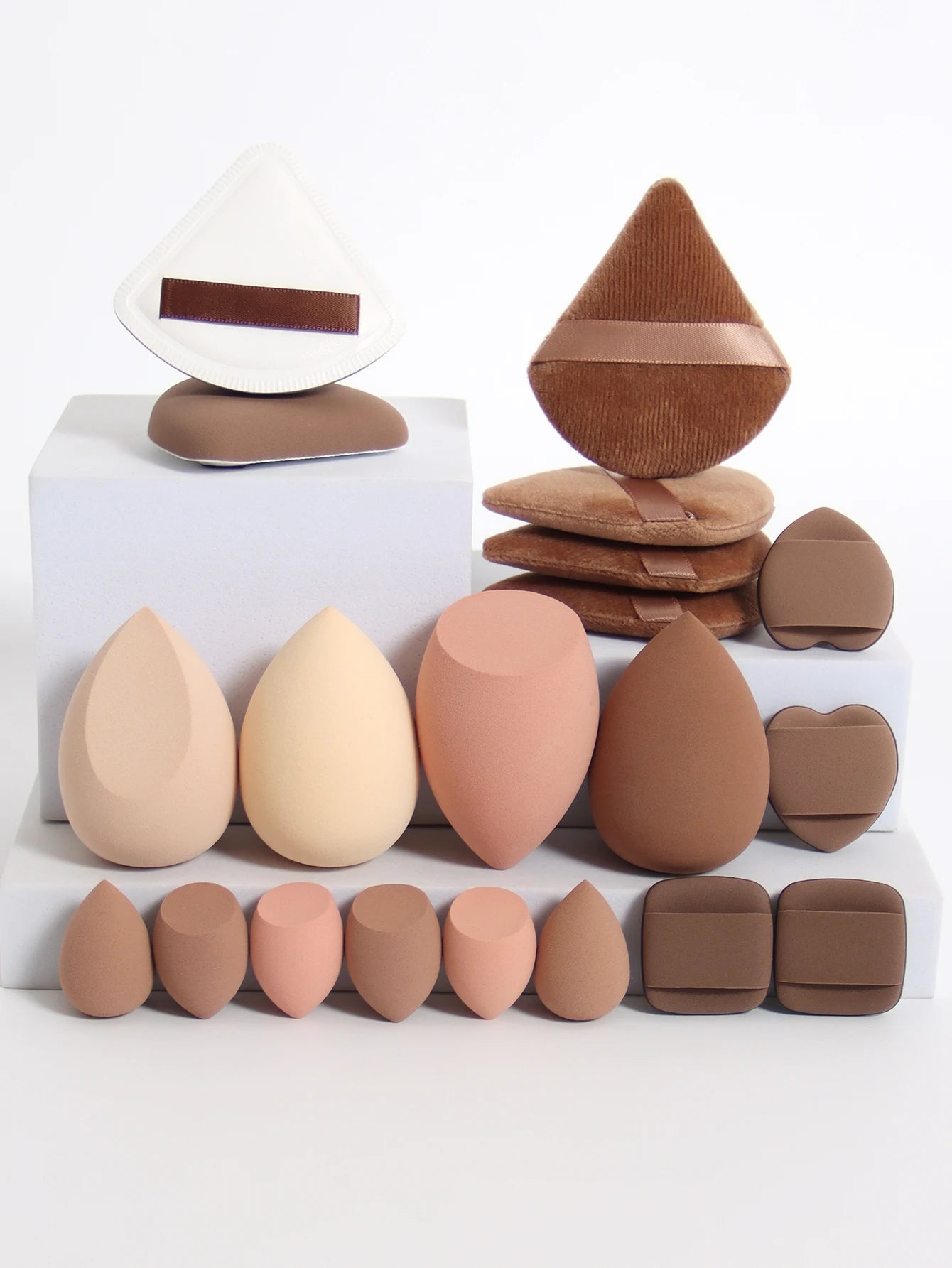 20 Pcs Pink Makeup Sponge and Makeup Puff Set Suitable for Face Cream and Powder Concealer Powder Makeup Machine Beauty World Shop