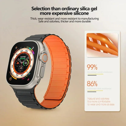 Magnetic Loop for Apple Watch Bands 44mm 40mm 49mm 45mm 41mm 38mm Silicone Bracelet iWatch Series 9 8 7 6 5 4 3 Se ultra 2 strap Beauty World Shop