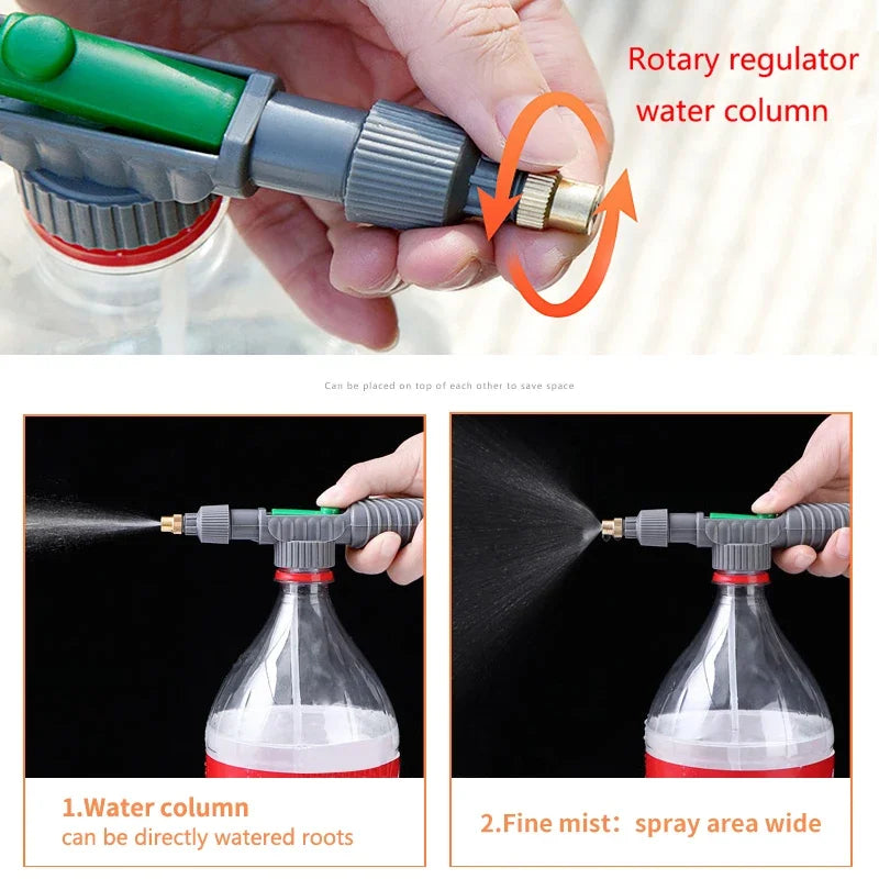 Adjustable Drinking Bottle Sprayer Watering Nozzle Sprinkler Pressure Fogging Nozzle Gardening Tools Beauty World Shop