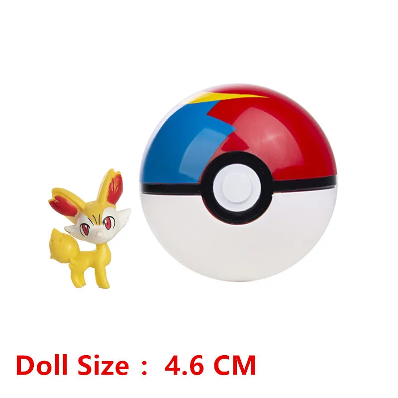 Pokemon Pokeball With Cartoons Movie Anime Figure Pikachu Charmander Eevee Squirtle Vulpix Quality Pet Action Model Toys Gifts Beauty World Shop