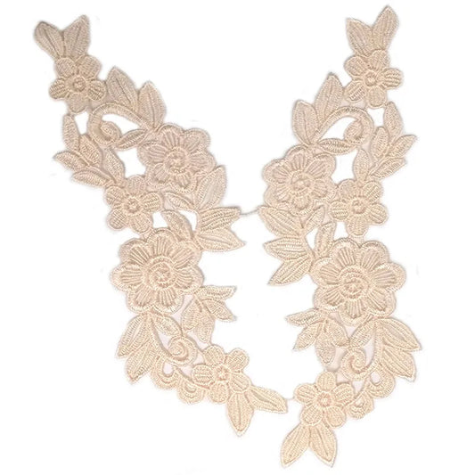 1 Pair Lace Fabric Applique Flower Wedding Fabric for Costume Dress Decor Patch Sewing Applique Crafts DIY Clothing Accessories Home Accessories Store