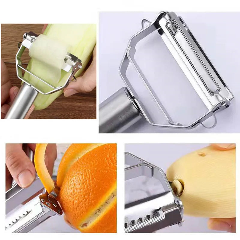 Kitchen Vegetable Peeler Stainless Steel Melon Planer Double-Head Peeler Household Multiple-Function Fruit And Vegetable Peeler Beauty World Shop