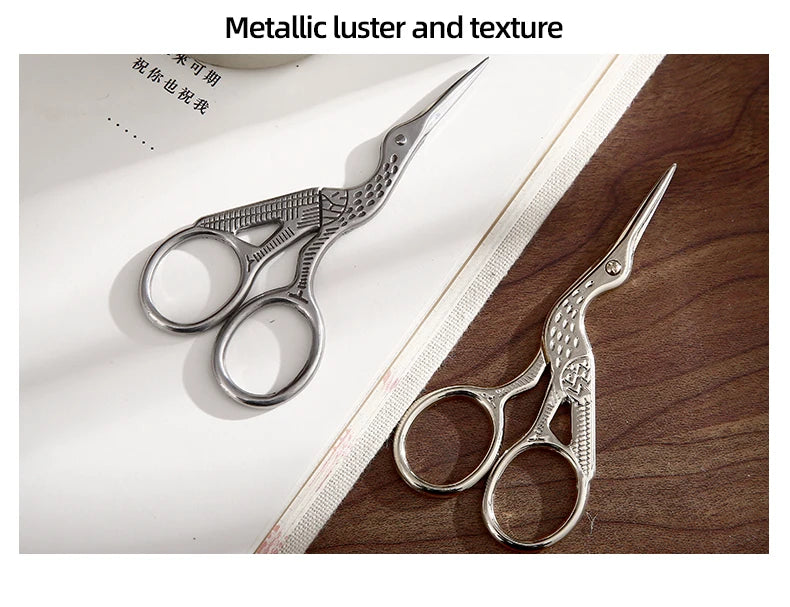 Mr.paper Antique Stork Sewing Art Scissors Made Stainless Steel Suitable for Daily Cutting Embroidery Sewing Craft Art Works Beauty World Shop