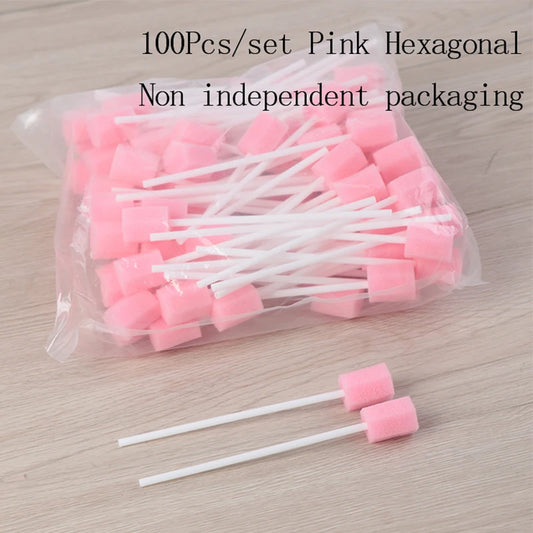 100Pcs Disposable Sponge Stick Multi-function Oral Swabs Single Use Cleaning Accessories Professional Cavity Supply Beauty World Shop