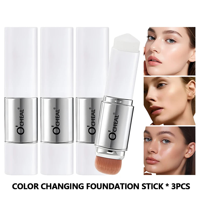 O'CHEAL Temperature Changing Foundation Stick Facial Coverage Blemishes Pores Double-Headed Face Matte Makeup Foundation Cream Beauty World Shop
