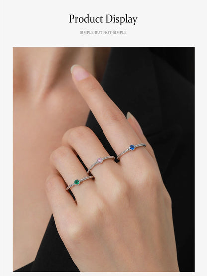 Ailmay 925 Sterling Silver Round Rainbow Zircon Rings For Women Wedding Engagement Party Colored Jewelry Beauty World Shop