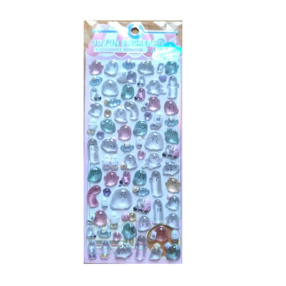 4-Piece Kids' Cartoon Cute Soft Ghost 3D Stickers - Adorable 3D Decor Decals for Phones, Notebooks(Anime Worlds Store) Beauty World Shop