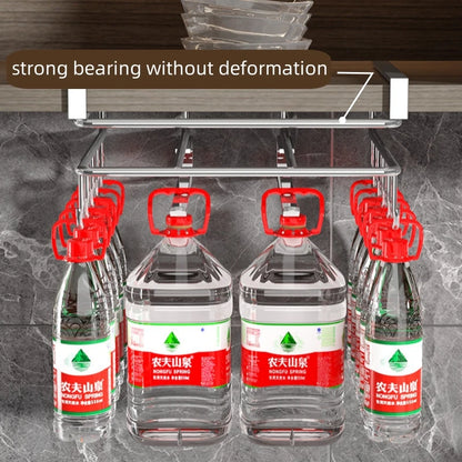 1PC Stainless Steel Hanging Kitchen Storage Rack with Hooks Paper Towel and Utensils Holder Cutting Board Storage Shelf Beauty World Shop