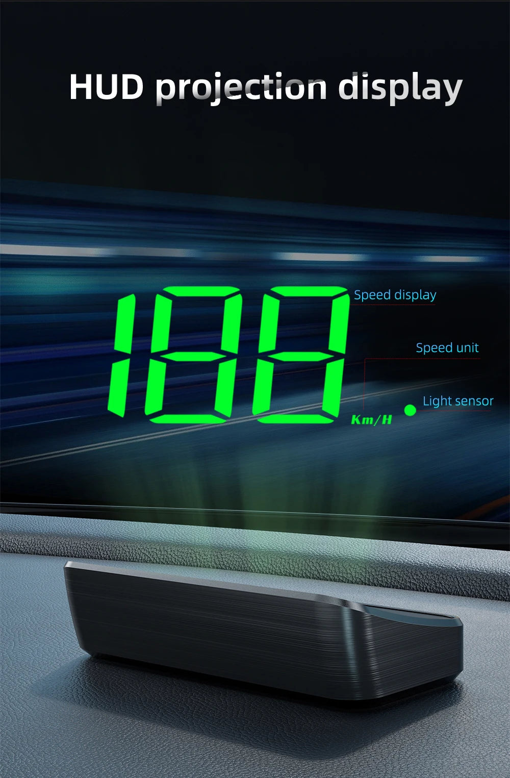  M2 Car GPS Head Up Display Universal Car Speedometer Gauge KM/H Windshield Projector Automatic Photosensitive Digital Speed Me Beauty World Shop