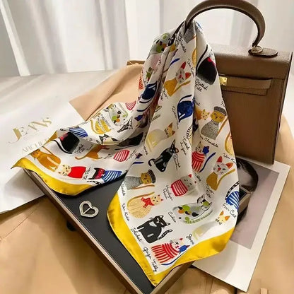 Silky 68x68cm Square Scarf – Stylish & Soft, Multipurpose Head Cover & Elegant Neck Wrap Stylish Print, Silky Soft & Versatile Beauty World Shop