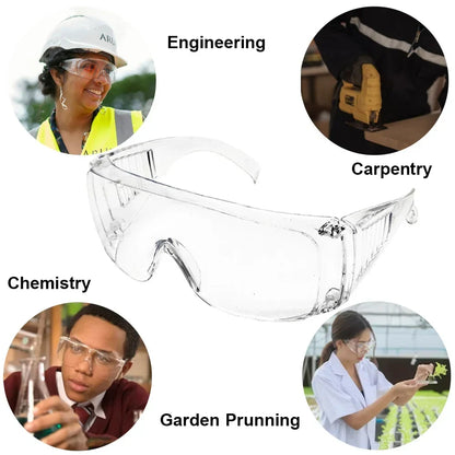 1pc Safety Transparent Glasses Anti Fog Goggles Vented Sides Shields PC Frame Spectacles for Riding Lab Labor Protection Beauty Trend Shop