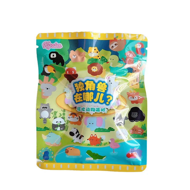 30pcs/box Original Small Aquarium Marine Animal Plush Refrigerator Sticker Blind Box Cute Magnetic Sticker Kawaii Plushies Toy Beauty World Shop