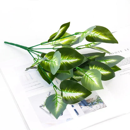 Artificial Plants Leaves Silk Tortoiseshell Leaf Dieffenbough Fake Small Fairy Taro Simulation Green Plant Living Room Decor Beauty World Shop