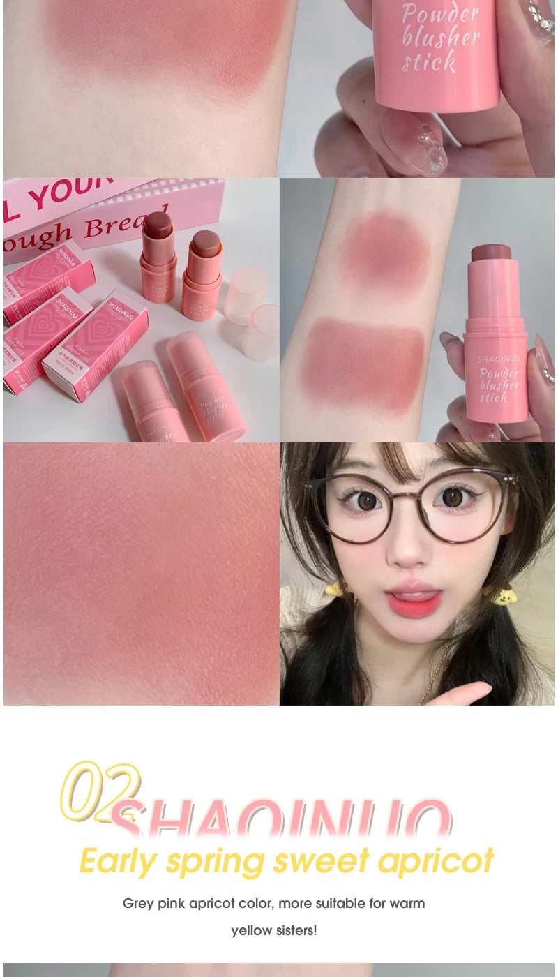 SHAQINUO Energizing Blush Stick - Natural Matte Finish, Creamy Texture, Easy to Blend for a Youthful Glow Beauty World Shop