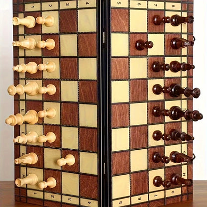 44cm/ 17.3inWooden folding chess set felt game board inside store adult gift family game board Beauty World Shop
