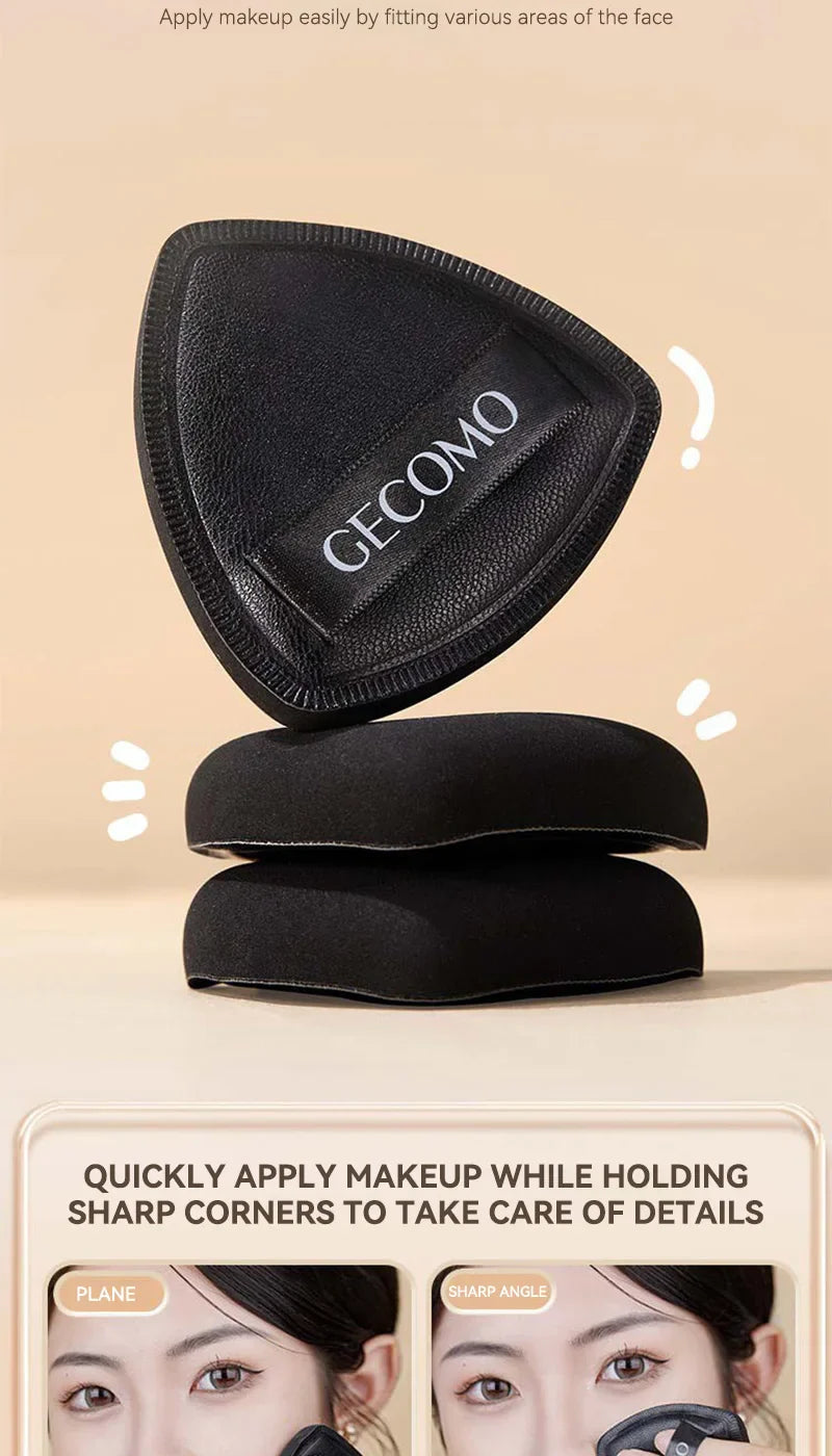 GECOMO Dual-Sided Black Beauty Sponge - Triangle Premium Design, Soft and Smooth Texture,  for Flawless Makeup Application, Beauty Trend Shop