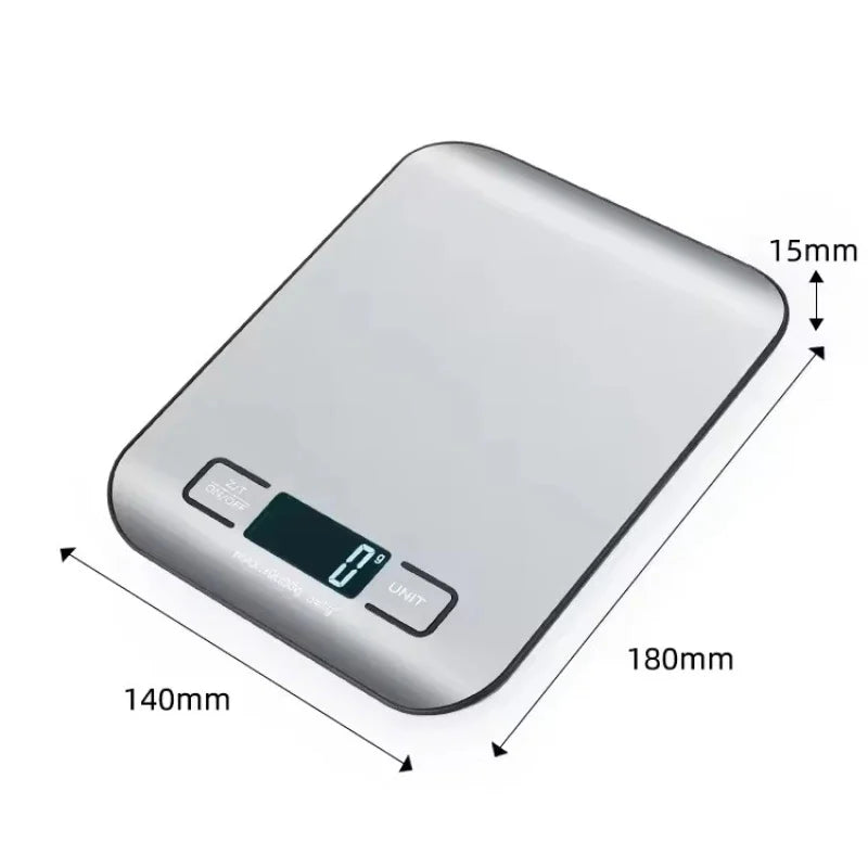 Digital Kitchen Scale LED Display 5kg/1g Stainless Steel Panel Electronic Scales Home Jewelry Food Snacks Weighing Baking Tools Beauty World Shop