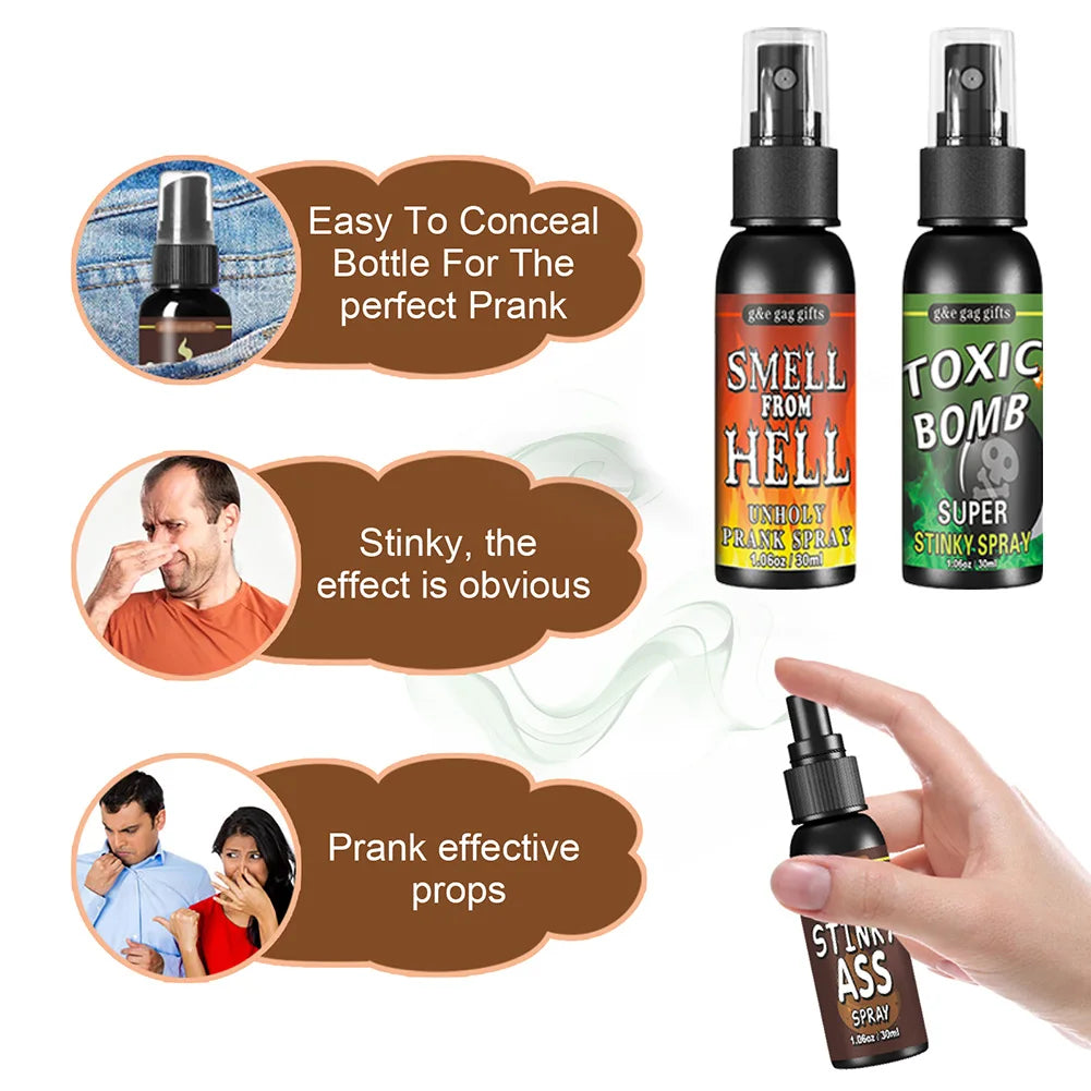 30ml Fart Gag Spray Prank Joke Plastic Spray Can Stink for Adults Kids Terrible Stinky Fart Spray Non Toxic Halloween Funny Toys Beauty World Shop