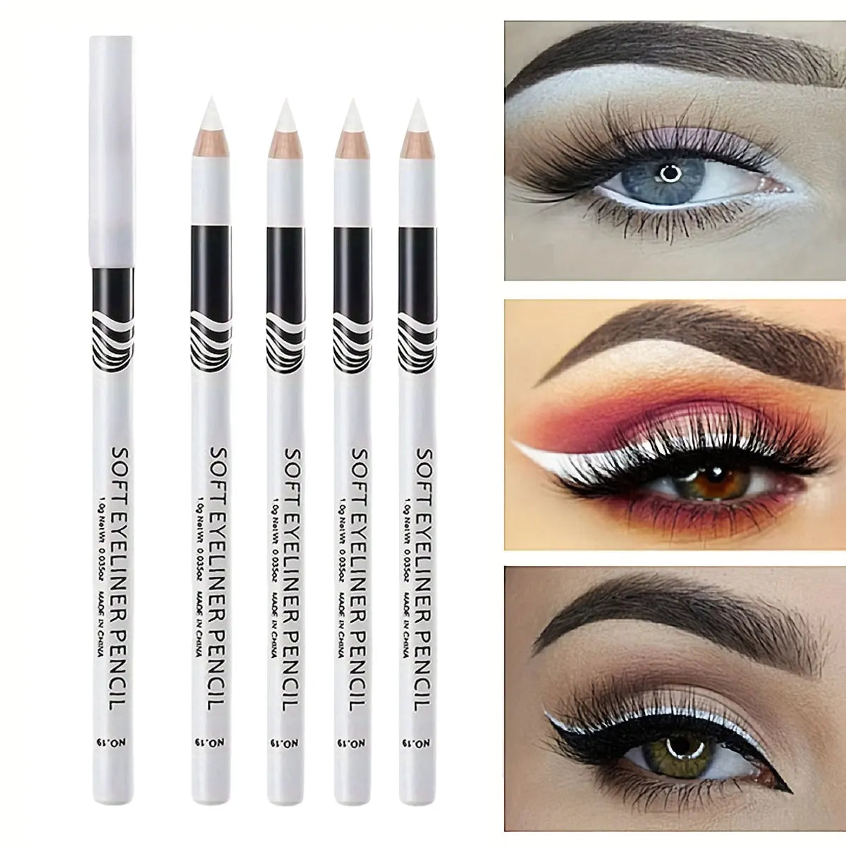 Wooden Rod White Inner Eyeliner Pen Eyelid Under Crease Pen Matte White Pen Beauty Eyeliner Easy Coloring Beauty Trend Shop