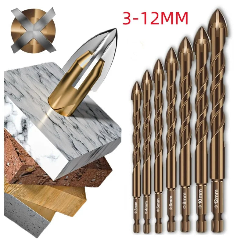 Masonry Concrete Drill Bits For Glass Ceramic Tile Brick Plastic Wood Mason Hard Alloy Wall Hole Opener Hex Shank 3mm To 12mm Beauty World Shop