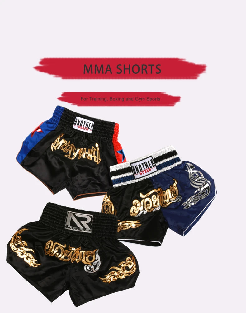 Boxing Shorts for Men Women Children, High Grade Muay Thai Man, Black BJJ Shorts, ONE Championship Quick-Dry Training MMA Pants