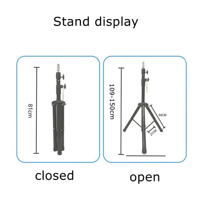 150cm high Tripod Canvas Head Stand Training Mannequin Stand Wig Holder Adjustable Plastic Material Hair Accessory Tools Beauty World Shop