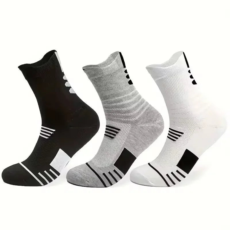 Men's Mid-Calf Cotton Socks 10/5/3 Pairs | Soft Breathable All-Season Crew Socks Solid Color for Daily Work, Sports &Casual Wear Beauty World Shop