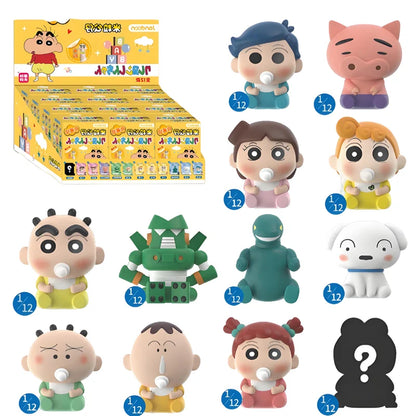 Crayon Shin-Chan Anime Figures Creative Peripheral Dinosaur Diary Baby Rice Grains Doll Model Blind Boxs Toys Children's Gifts Beauty World Shop