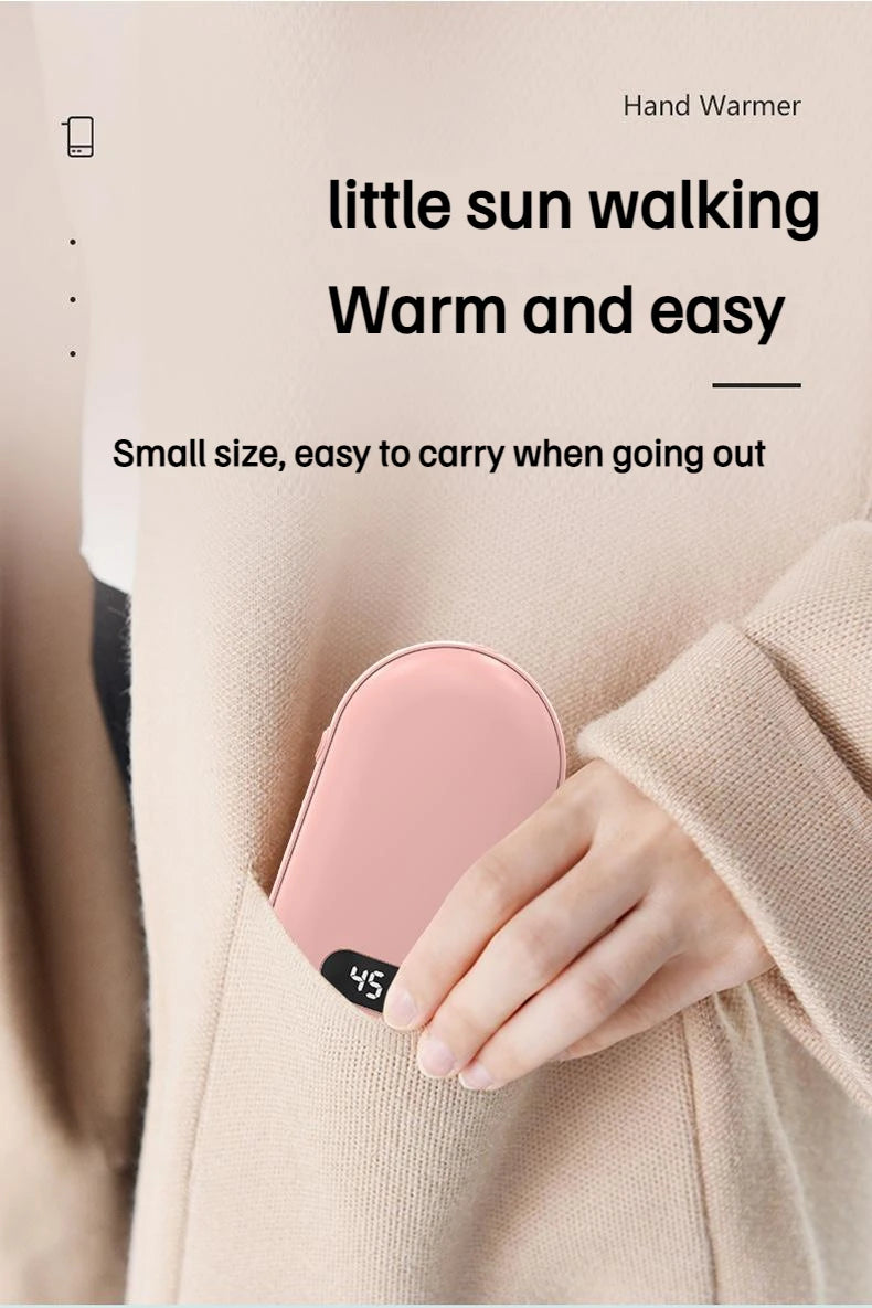 USB Rechargeable Hand Warmer Power Bank 2-in-1 Mini Electric Heater High-Capacity Pocket Warmer Winter Gift for Cold Weather Beauty World Shop